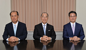 From the left, Yoshihito Kosaka, Kiyoshi Nagano, Taku Fukui