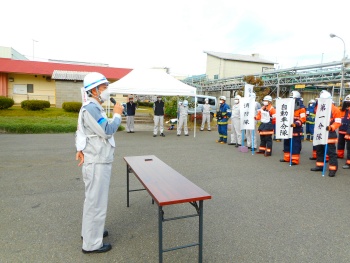 Conduct comprehensive disaster prevention drills(October 2022, Shin-Etsu Chemical Takefu plant)