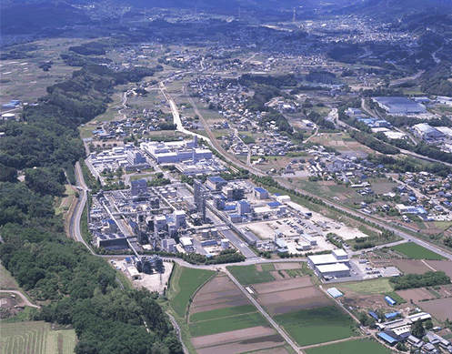 写真:上空から撮影した松井田工場